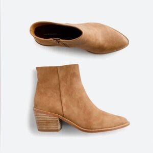 Tan Faux Leather Ankle Boots